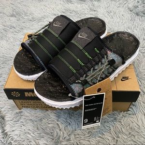 Nike Asuna Crater Slide DJ4629-002 Black/Gray/White - Men's Size 9 Flip Flops